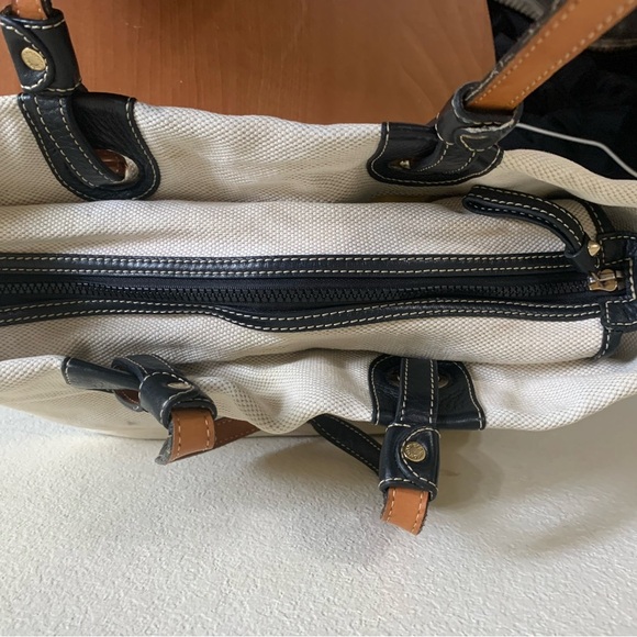 Dooney & Bourke Large Cream East West Grommet Tote Bag Shopper Handbag Purse - Picture 6 of 12